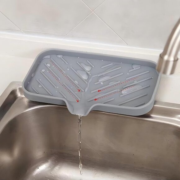 Silicone Soap Dish, 9.6"×5.3" Silicone Soap Holder for Bathroom and Kitchen, Sin - Picture 3 of 8